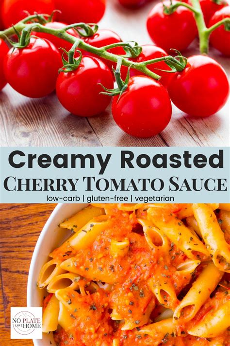 Creamy Roasted Cherry Pasta Sauce Cooked Pasta Recipes Pasta Sauce