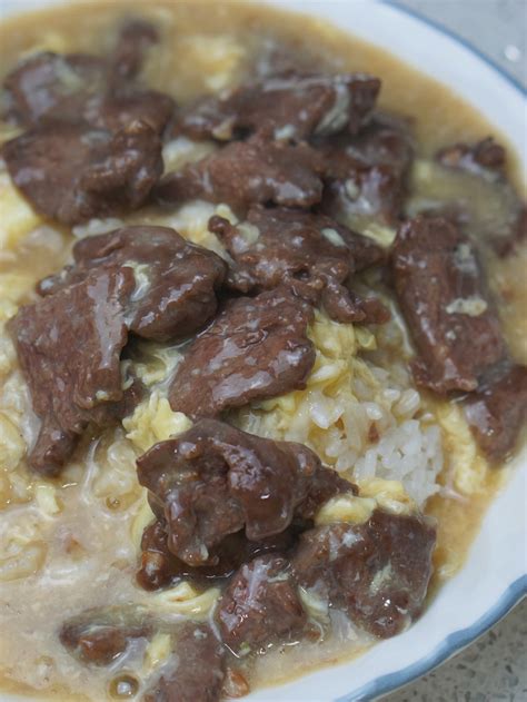 Beef With Egg Gravy Over Rice