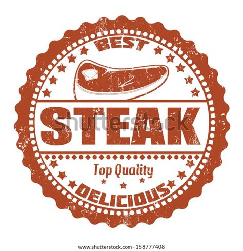 Steak Grunge Rubber Stamp On White Stock Vector Royalty Free