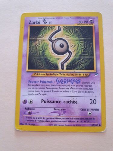 Carte Pokemon Zarbi Neo Destiny Wizards France Ebay