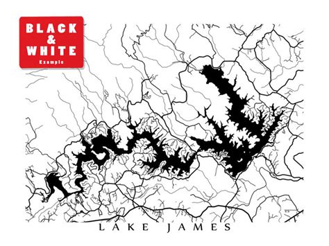 Lake James NC Map Print North Carolina Poster - Etsy