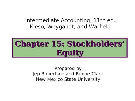 PPT Chapter 15 Stockholders Equity Intermediate Accounting 11th Ed