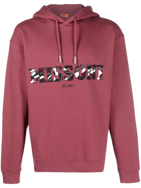 Missoni Logo Embroidered Drawstring Hoodie Farfetch