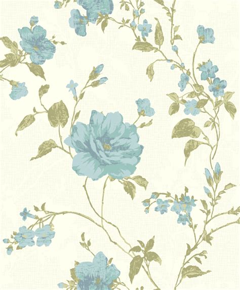 Teal And Pink Floral Wallpaper