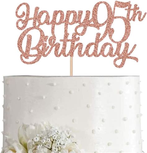 95th Birthday Cake Topper Rose Gold Glitter Cheers India Ubuy