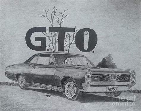 1967 Pontiac G T O Drawing By Henry Hargrove Jr