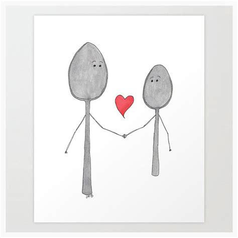 Big Spoon Little Spoon Art Print - Etsy