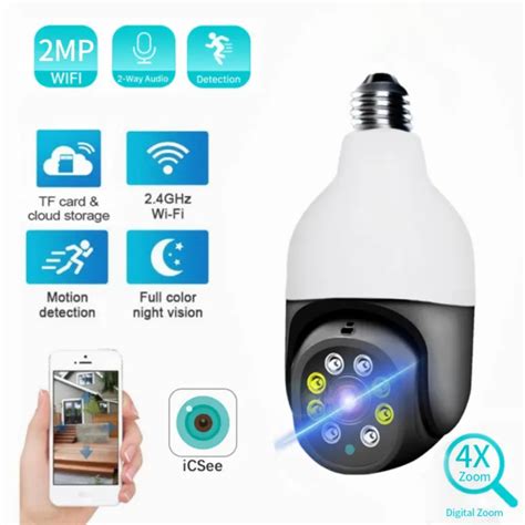 1080P Wireless 270 Rotate Auto Tracking Panoramic Camera Light Bulb