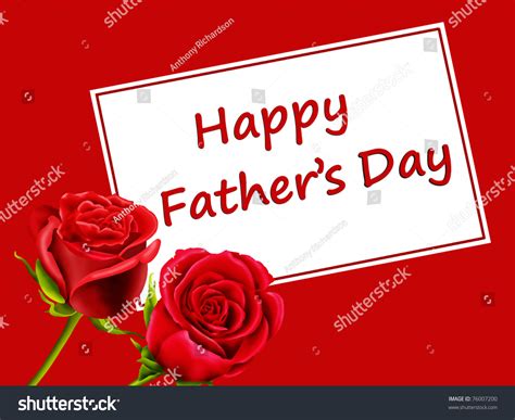 Fathers Day Card Roses Happy Fathers Stock Illustration 76007200