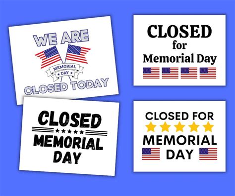 Office Closed Sign Memorial Day