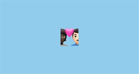 Emoji Casal Apaixonado Pessoa Homem Pele Escura Pele Clara