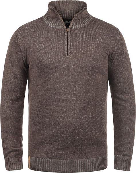 Indicode Nathen Herren Strickpullover Troyer Feinstrick Pullover Mit