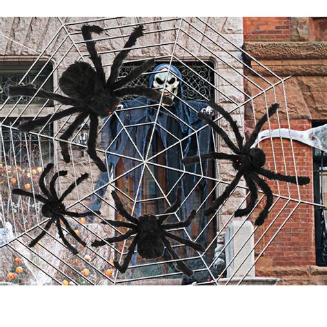 The Holiday Aisle® Halloween Giant Spider Decorations (4 Pack ...