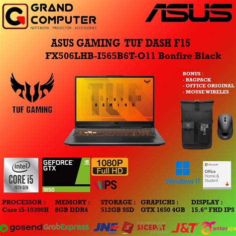 Jual Asus Tuf Gaming F15 Fx506lhb I565b6t O11 I5 10300h 8gb 512gb Gtx1650 4gb Windows 11 Ohs