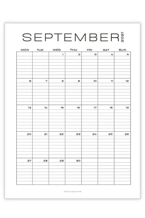 Free Printable September 2021