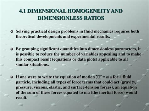 Ppt Chapter 4 Dimensional Analysis And Dynamic Similitude Powerpoint