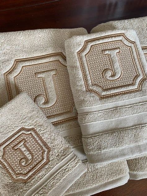 Monogram Luxury Bath Towels Khaki Tan Towel Spruce Up Your Bathroom