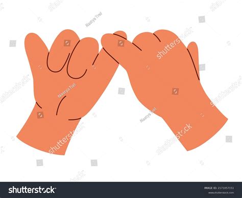 Pinky Promise Hands Gesturing Concept Reconciliation Stock Vector