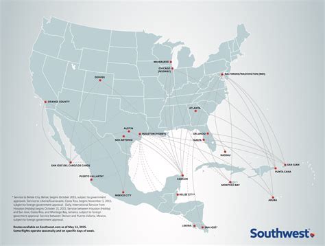 Southwest Airlines Route Map