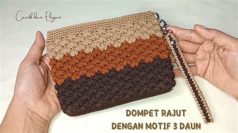 Dompet Rajut Dengan Motif 3 Daun Crochet Wallet For Beginner YouTube