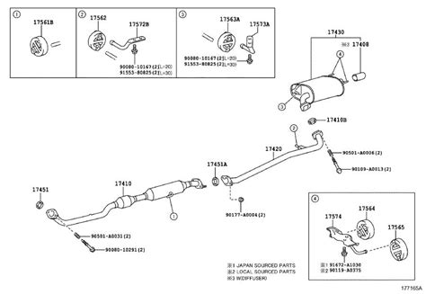 Toyota Camry Exhaust Muffler. Engine - 174300V031 | Toyota South ...