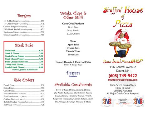 strafford house of pizza menu - Doreatha Gilchrist