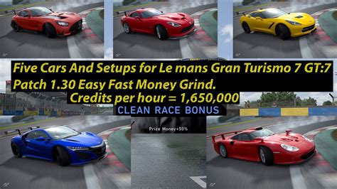 Gran Turismo 7 Le Mans 700 Pp Easy Fast Money Grind 5 Cars 1 650 000