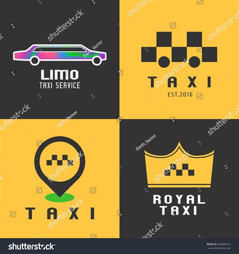 Taxi Cab Collection Set Vector Logo Stock Vector Royalty Free