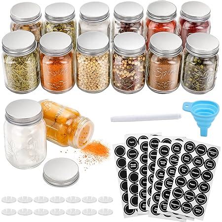 Amazon Aozita Pcs Glass Spice Jars With Spice Labels Oz