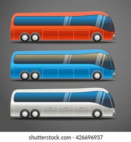 Realistic Vector Coach Bus Mockup Rear Stock Vector Royalty Free