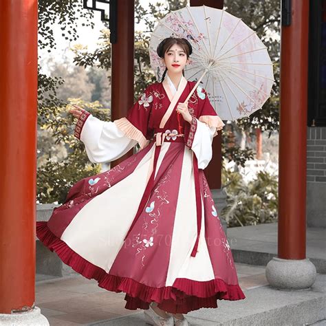 Womens Ancient Chinese Traditional Hanfu Dress Cosplay Costume Set