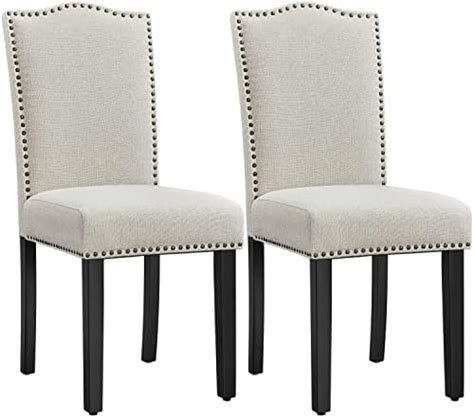 Yaheetech Dining Chairs Set Of 2 Dining Room Chairs Modern Kitchen Chairs With Nailhead Trim And