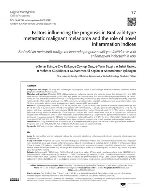 (PDF) Factors influencing the prognosis in Braf wild-type metastatic ...