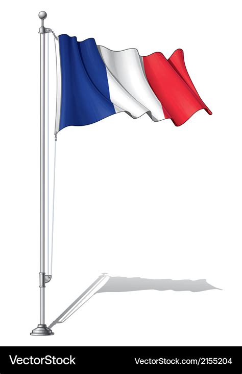 Flag Pole France Royalty Free Vector Image VectorStock