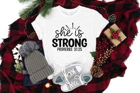 She Is Strong Proverbs 31 25 SVG Craft Graphic By DesignBundle