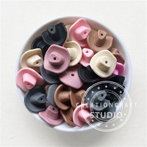 Cowboy Hat Shape Silicone Beads Cowboy Hat Focal Beads Bulk Silicone