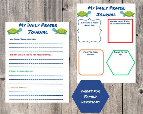 Kids Printable Prayer Journal, Perfect for Elementary and Preschool Age ...