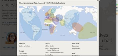 Ancestrydna Regions Map