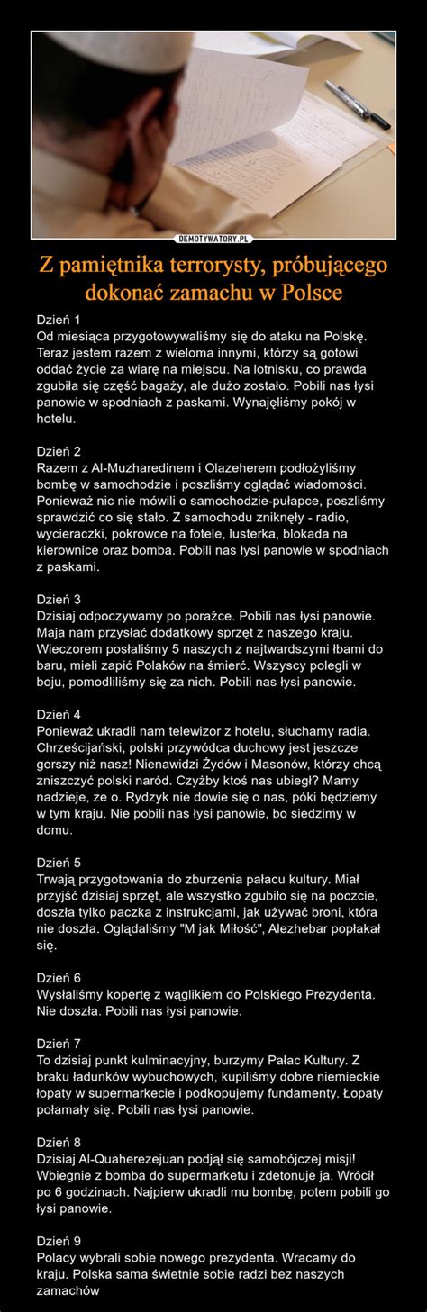 Z Pami Tnika Terrorysty Pr Buj Cego Dokona Zamachu W Polsce