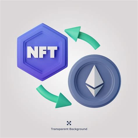 Ilustración de icono 3d de intercambio nft ethereum Archivo PSD Premium