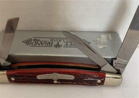 H Boker Co Solingen Germany Red Bone Tree Brand Shield Pocket Knife