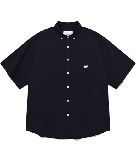 MUSINSA COVERNAT Whale Logo Cotton Half Shirt Navy