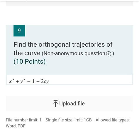 Solved 9 Find The Orthogonal Trajectories Of The Curve