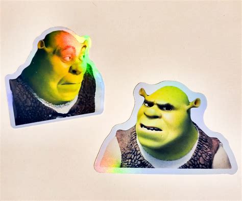 Shrek Meme Sticker Set Holographic Or Glossy Stickers Etsy