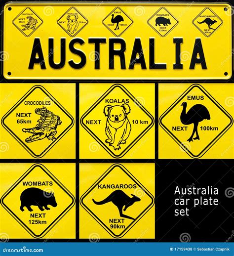 Australian Typical Road Signs Near Melbourne Royalty-Free Stock Image | CartoonDealer.com #203722354