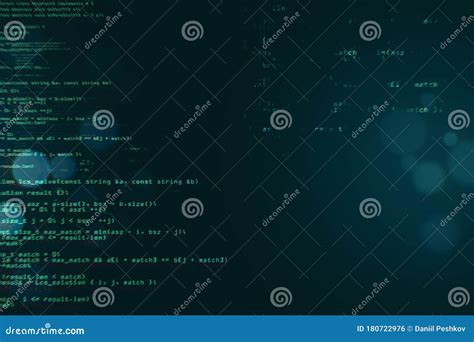 Abstract Green Coding Backdrop With Text Stock Illustration