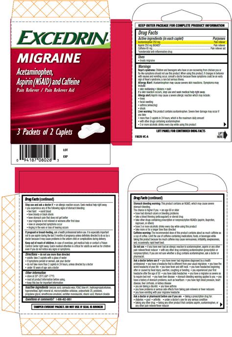 Excedrin Migraine Acetaminophen Aspirin Nsaid And Caffeine