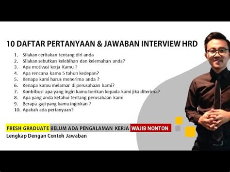 Jawaban Pertanyaan Interview Kerja Pertanyaan Dan Jawaban Interview