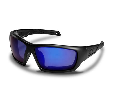 Matte Black Backbone Performance Eyewear Blue Mirror Harley Davidson Usa