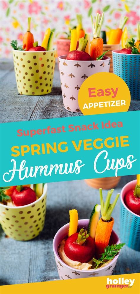 Individual Spring Veggie Hummus Cups Recipe Spring Appetizers